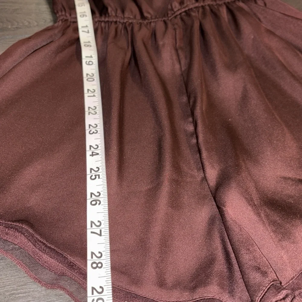 Free People Intimately Fall Into You Silky Romper Size XS Brown - Picture 9 of 13